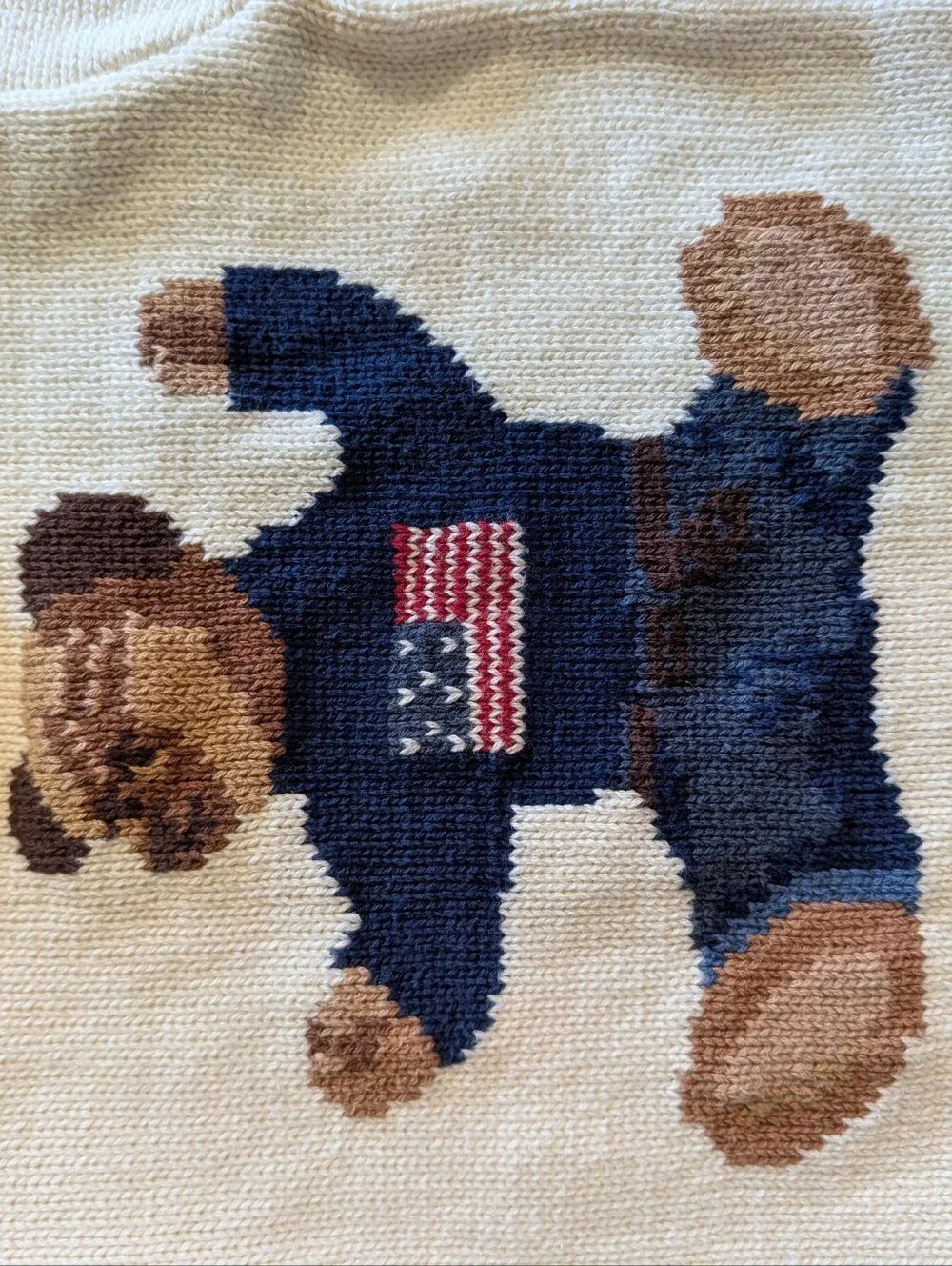 ☃️EUC Ralph Lauren Cotton Knit Long Sleeve Unisex Wear Sweater Onesie, 0-6 Month